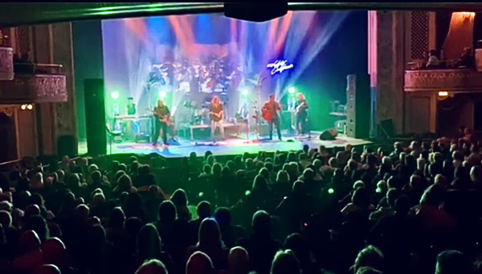 Winslow at Landis Theater — green lights, big crowd